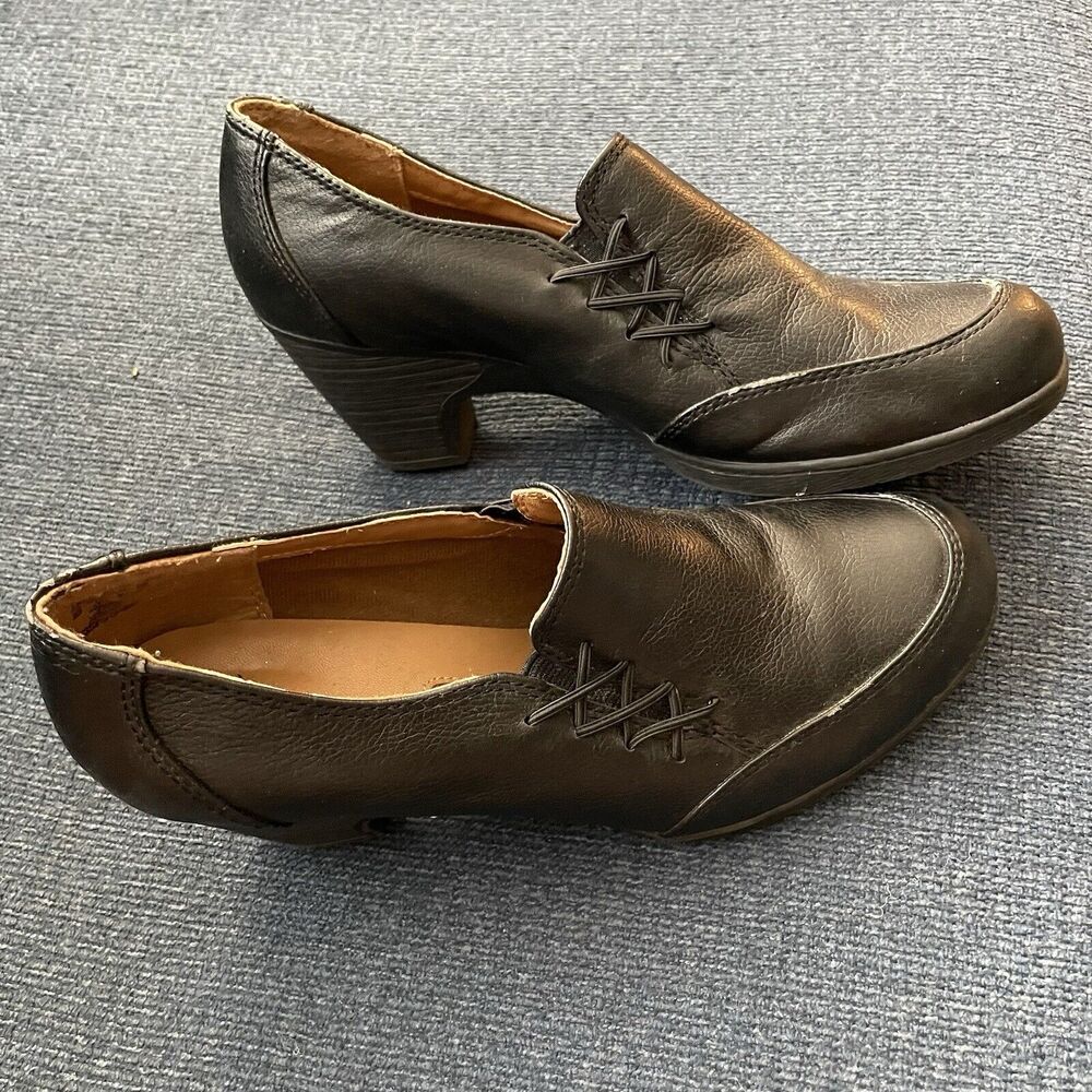 I Love Comfort Shoes Women’s Size 9 Slip On Black Leather Non-Slip Work‎ Office